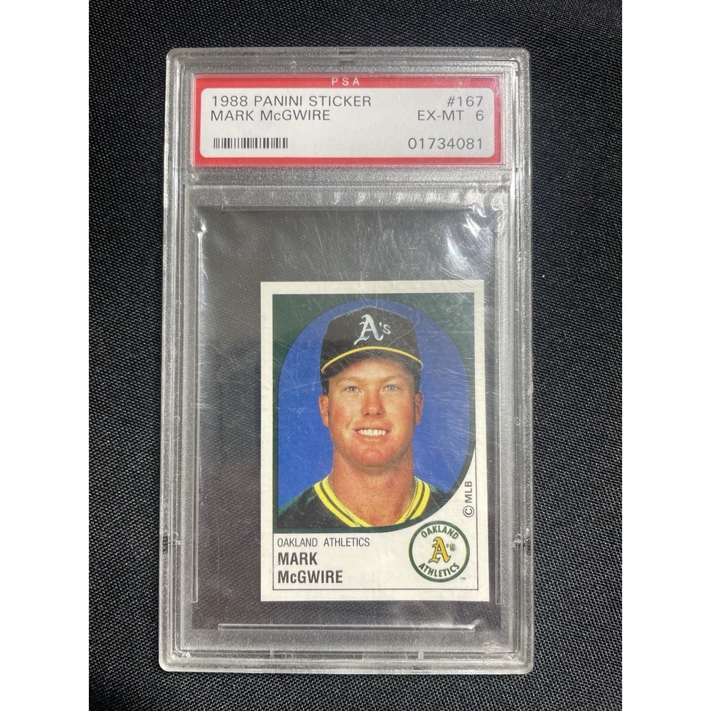 1988 Panini Sticker #167 Mark McGwire Oakland A's PSA EX-MT 6